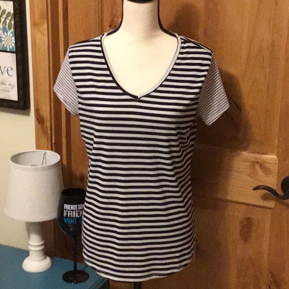 Striped V-Neck Tee